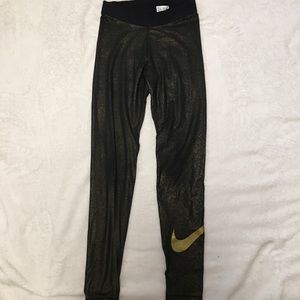 Black and Gold Nike Leggings